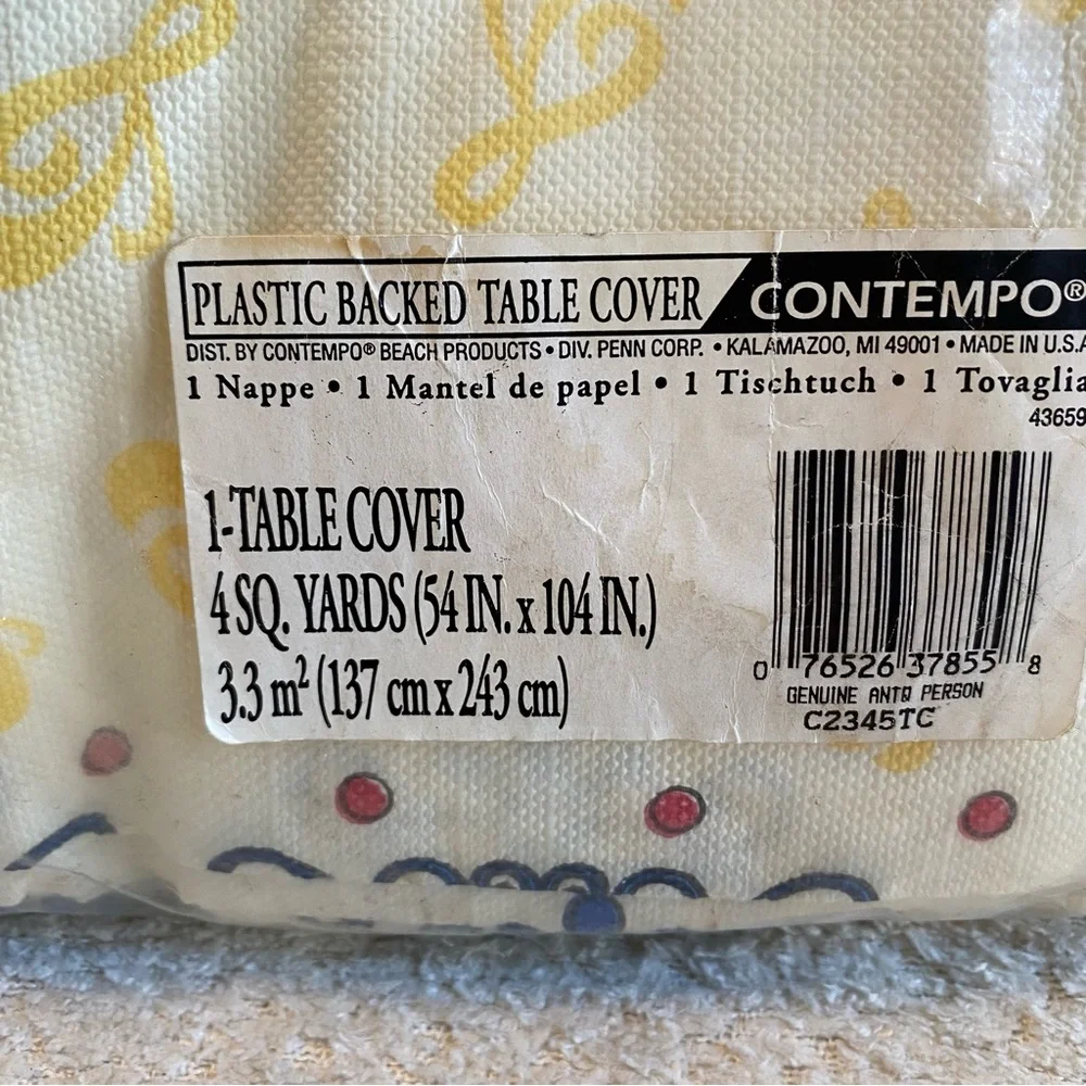 NEW Vintage 90s Plastic Backed Tablecloth “Genuine Antique Person” Birthday